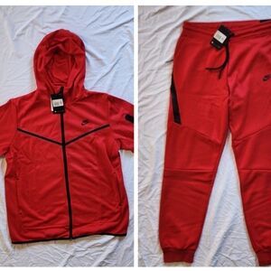 Nike Tech Fleece Red Tracksuit 2PC Set Brand New With Tags Size XXL